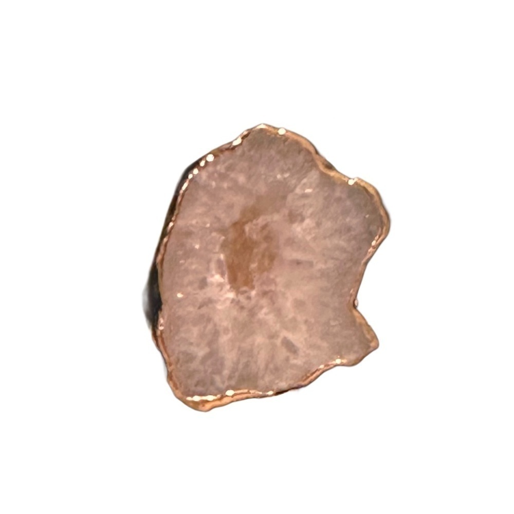 18K Gold Plated Natural Stone Irregular Geode Crystal AdjustableRing “Listing B” - Picture 14 of 16